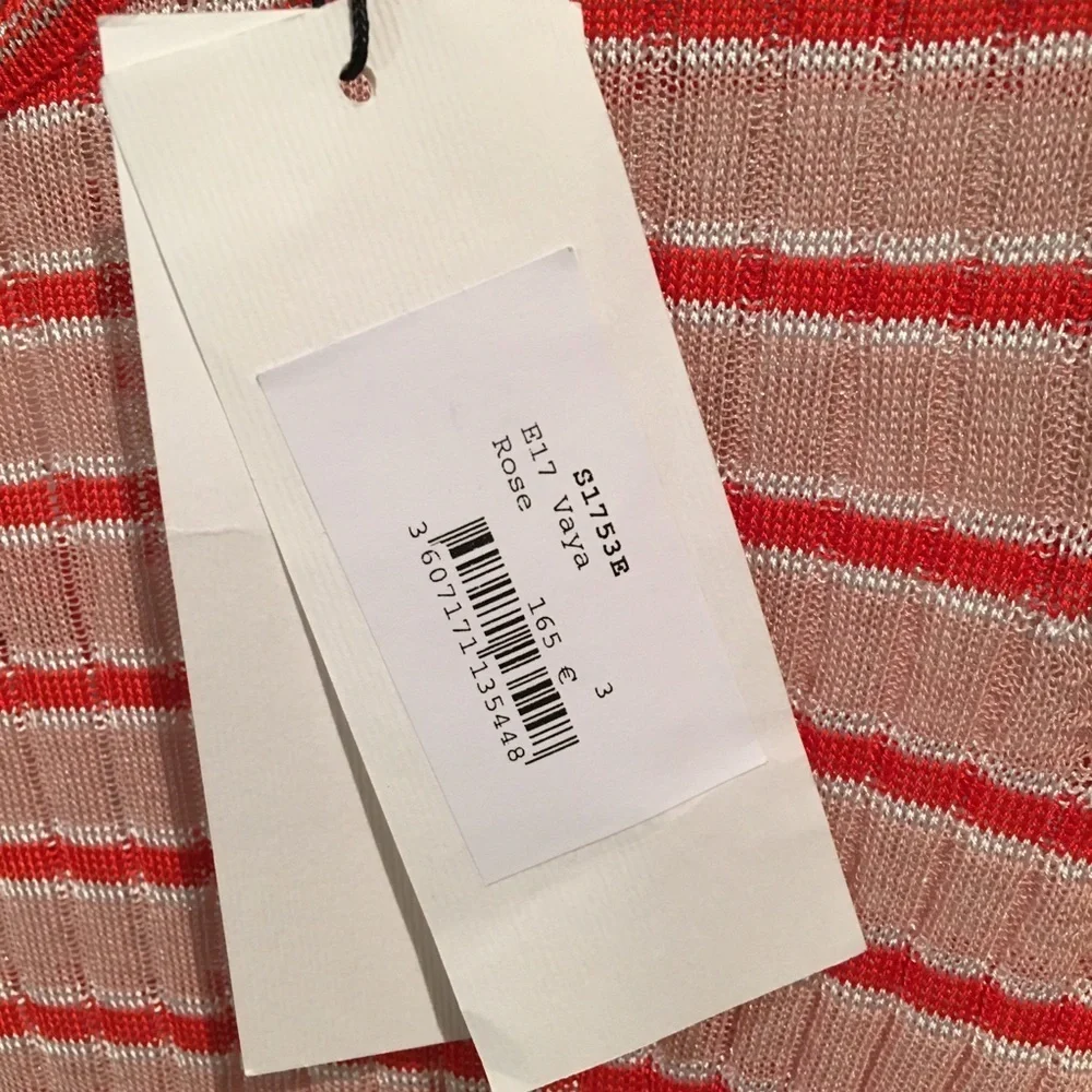 NWT Sandro Paris Ribbed Long Sleeve Striped Top - Picture 8 of 14